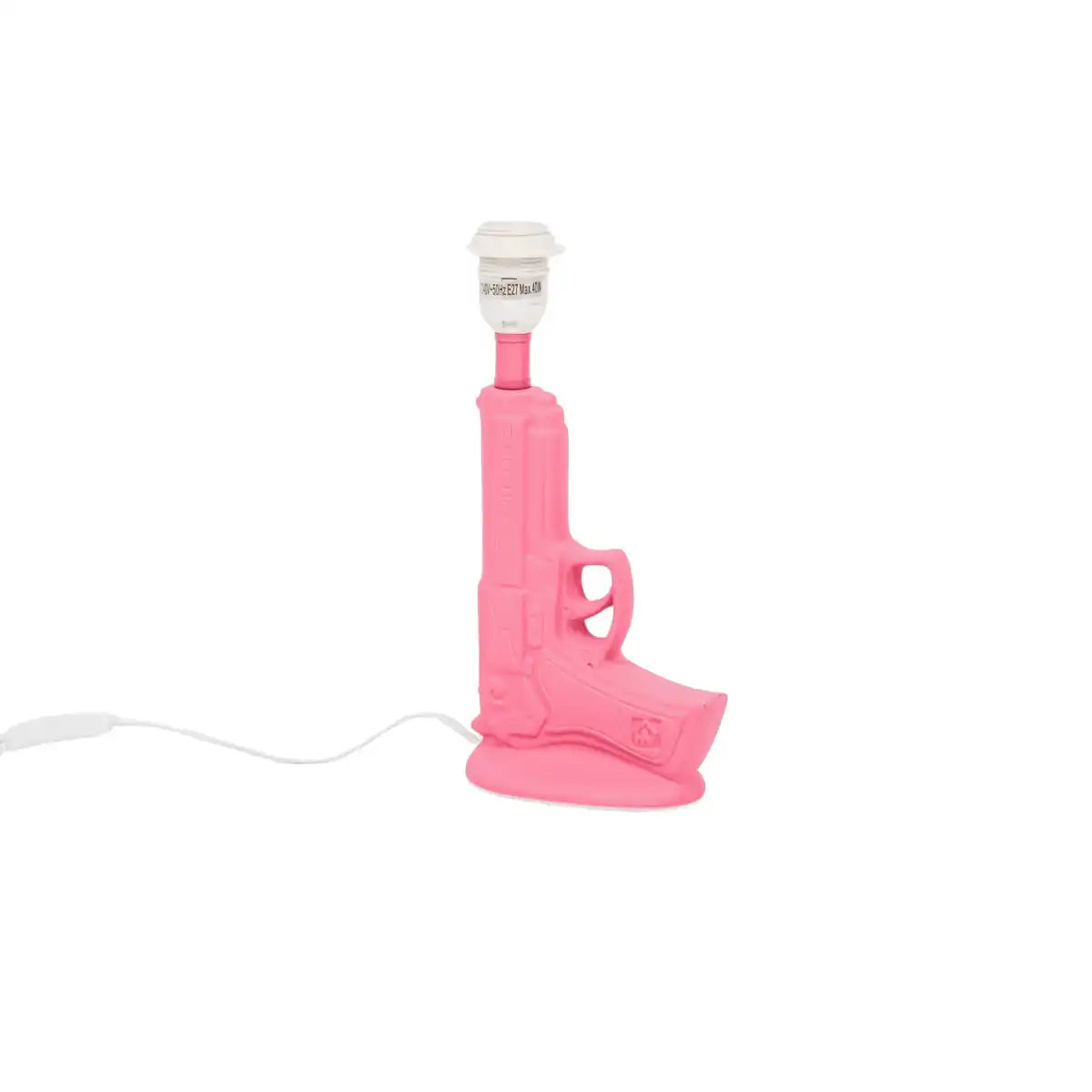 Tischlampe - Gun - Keramik - Neonrosa - E27 - 15x9x32cm - HomeDesign Knaus