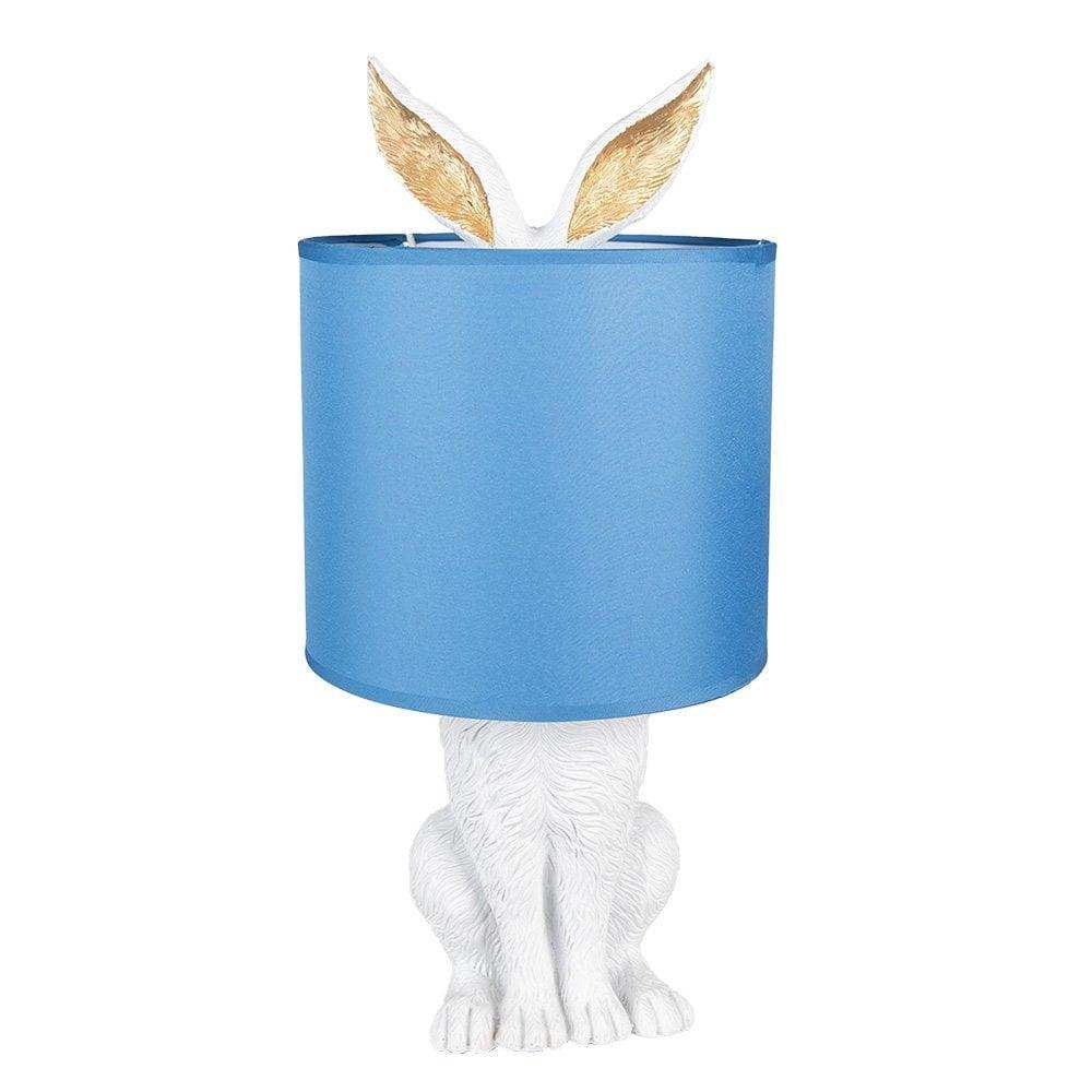 Tischlampe Kaninchen Weiß Blau ? 20x43 cm E27/max. 1x60W - HomeDesign Knaus