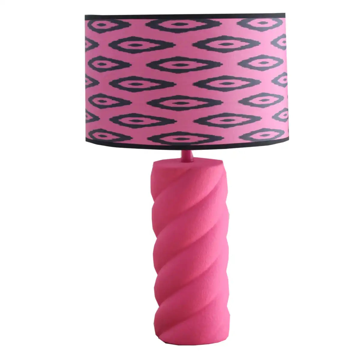 Tischlampe - Keramik - Neonrosa - E27- 12x12x28cm - HomeDesign Knaus