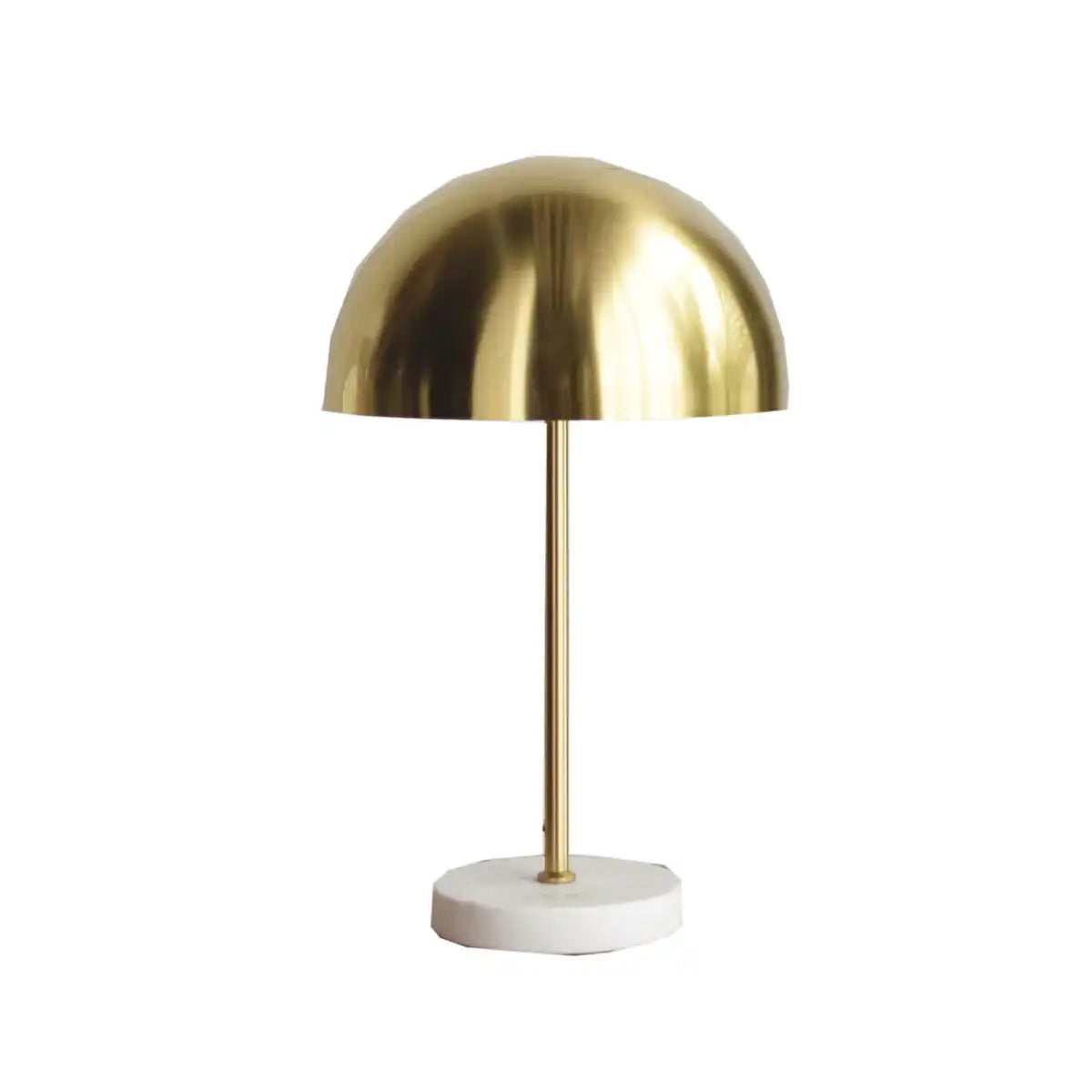 Tischlampe - Pilz - Metall/Marmor - Gold -E27 -15x45x55cm - HomeDesign Knaus