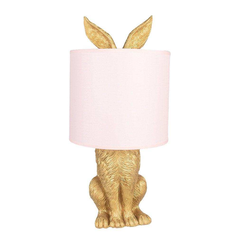 Tischlampe Rabbit Goldfarben, Pink? 20x43 cm E27/max. 1x60W - HomeDesign Knaus