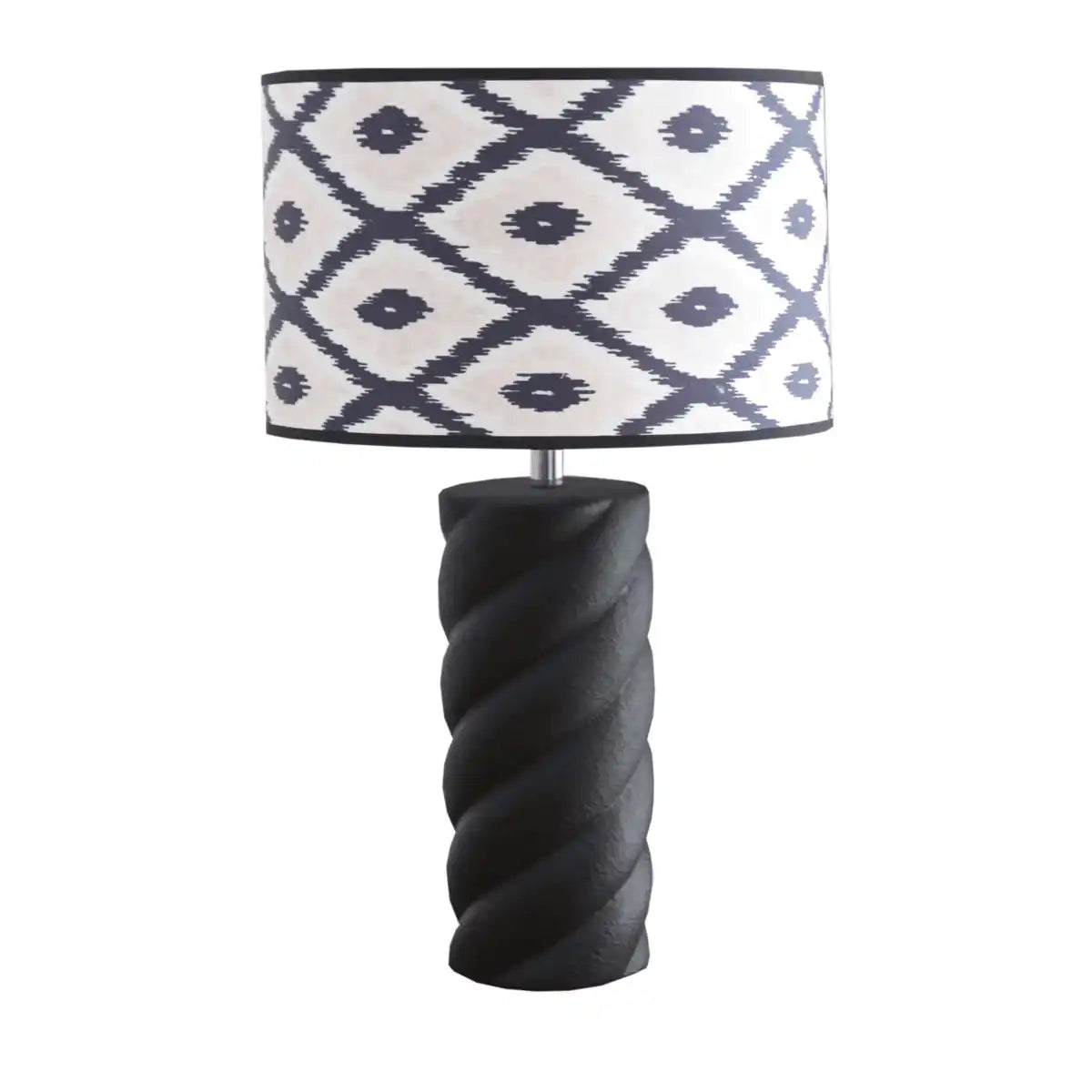 Tischlampe - Twisted Candy - Keramik -Schwarz-E27-12x12x28cm - HomeDesign Knaus