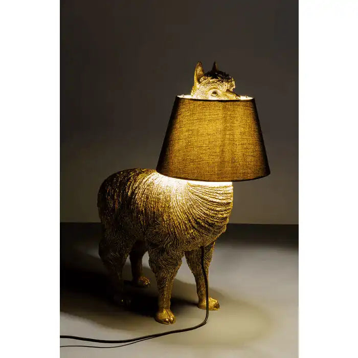 Tischleuchte Alpaca Figur Gold Polyester E27 - HomeDesign Knaus