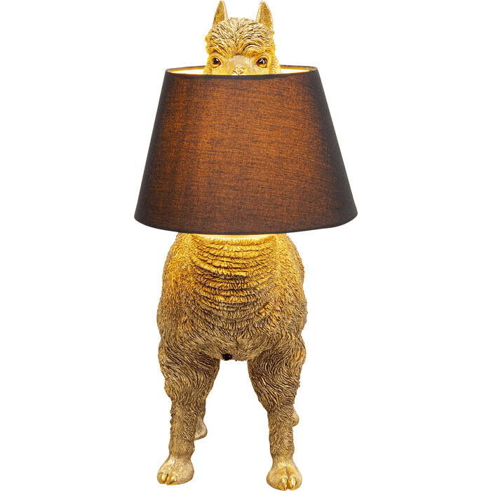 Tischleuchte Alpaca Figur Gold Polyester E27 - HomeDesign Knaus