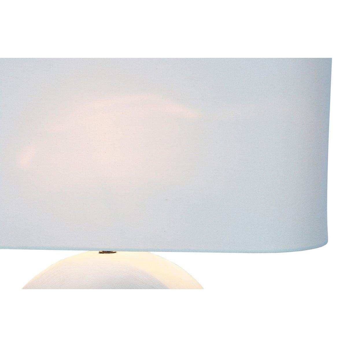 Tischleuchte Keramik/Leinen Blau/Weiß - HomeDesign Knaus