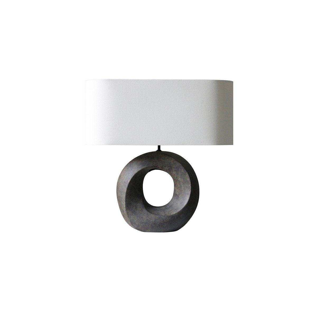 Tischleuchte Keramik/Leinen Grün/Beige - HomeDesign Knaus