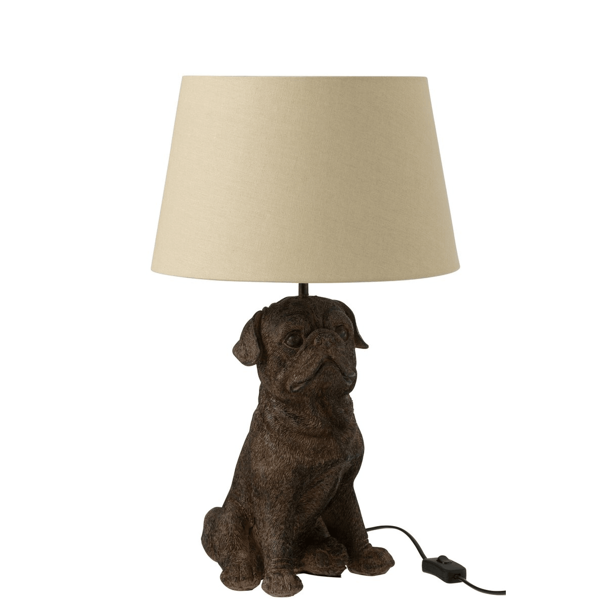 Tischleuchte Lampe Dog Hund Mops inkl. Lampenschirm - HomeDesign Knaus
