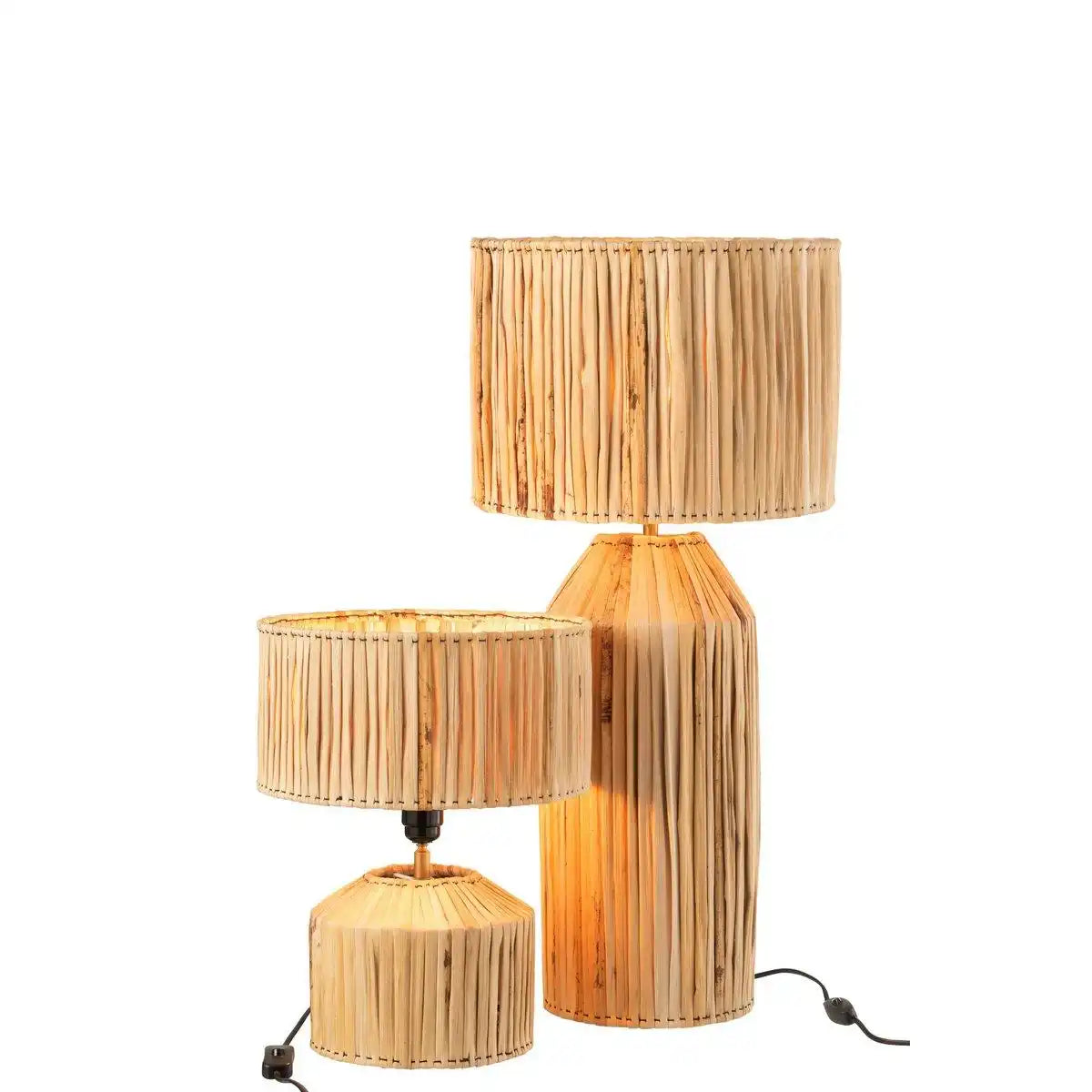 Tischleuchte Lampe Hanna Banana Leaves Jute Natur - HomeDesign Knaus