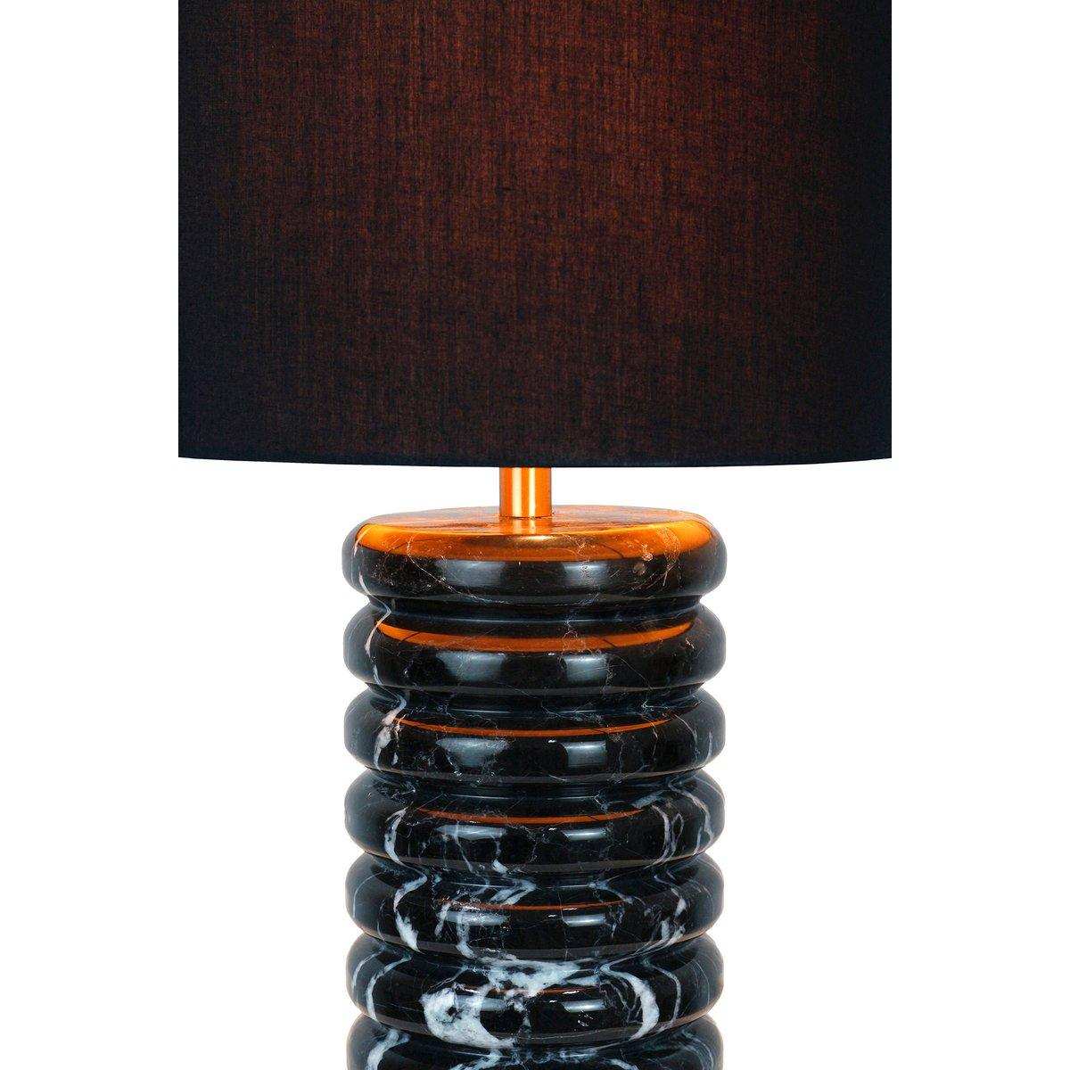 Tischleuchte Marmor/Baumwolle Schwarz - HomeDesign Knaus