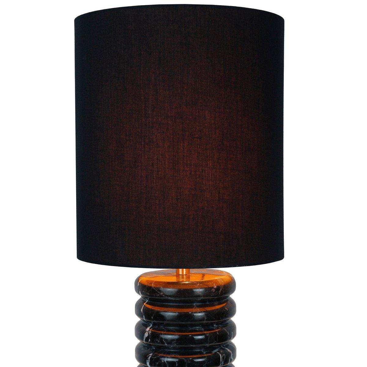 Tischleuchte Marmor/Baumwolle Schwarz - HomeDesign Knaus