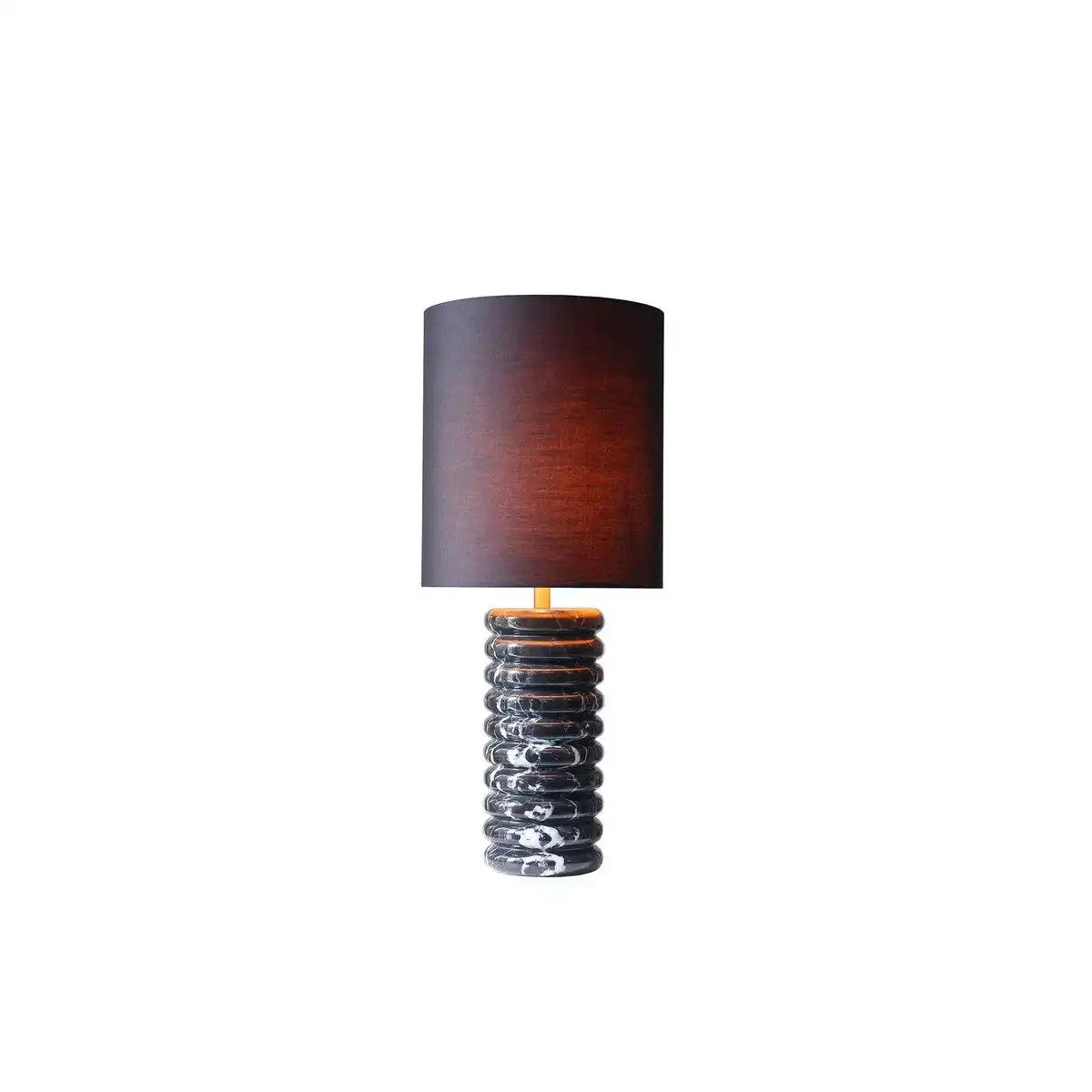 Tischleuchte Marmor/Baumwolle Schwarz - HomeDesign Knaus