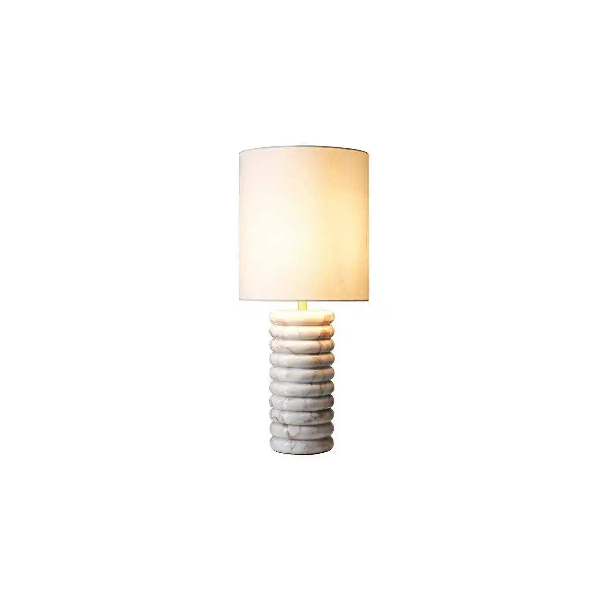 Tischleuchte Marmor/Leinen Beige - HomeDesign Knaus