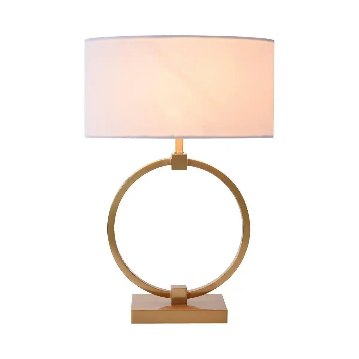 Tischleuchte Ringlampe Gold Edelstahl 53 cm - HomeDesign Knaus
