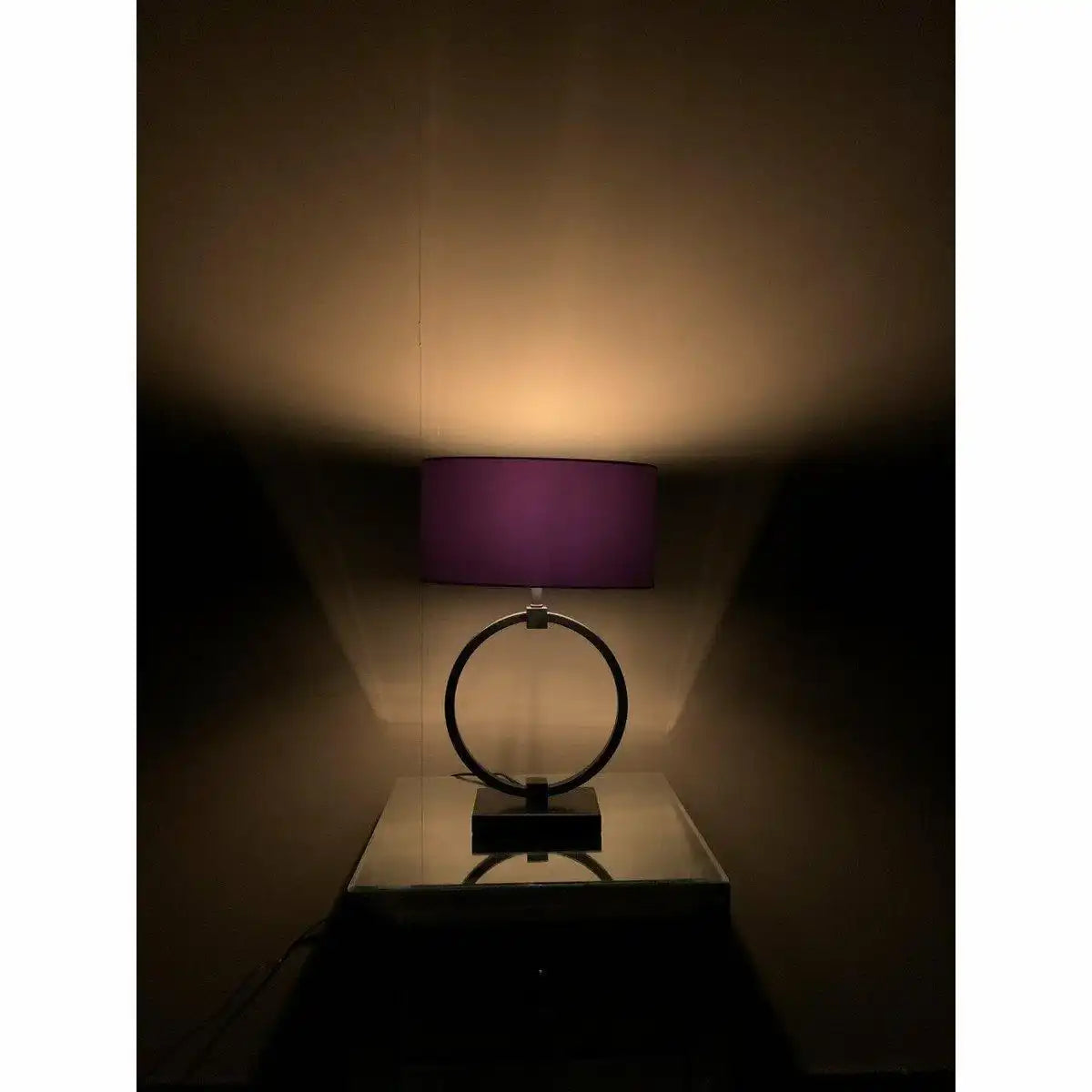 Tischleuchte Ringlampe Schwarz Edelstahl 53 cm - HomeDesign Knaus