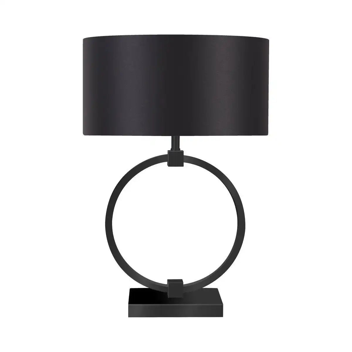Tischleuchte Ringlampe Schwarz Edelstahl 53 cm - HomeDesign Knaus