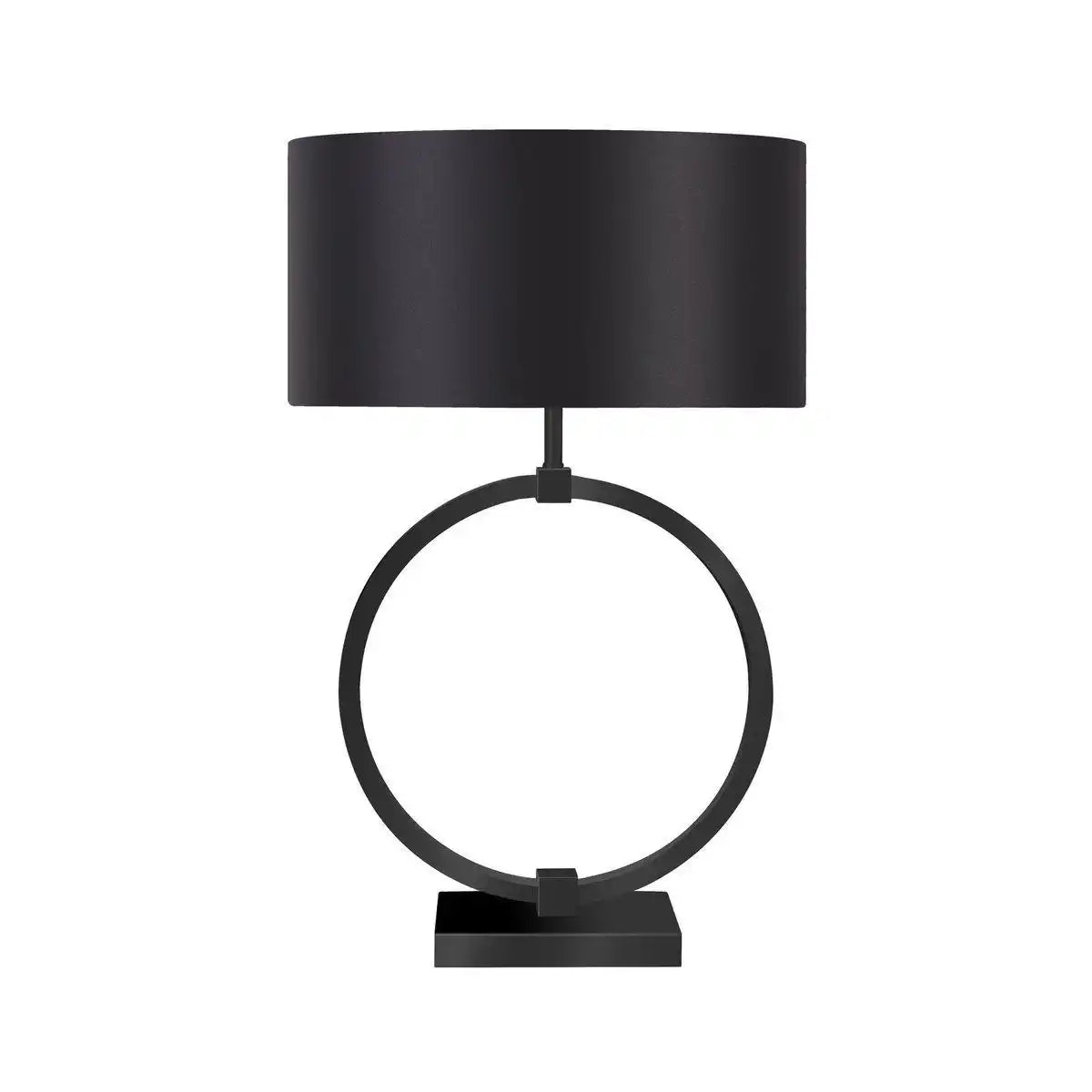 Tischleuchte Ringlampe Schwarz Edelstahl 70 cm - HomeDesign Knaus