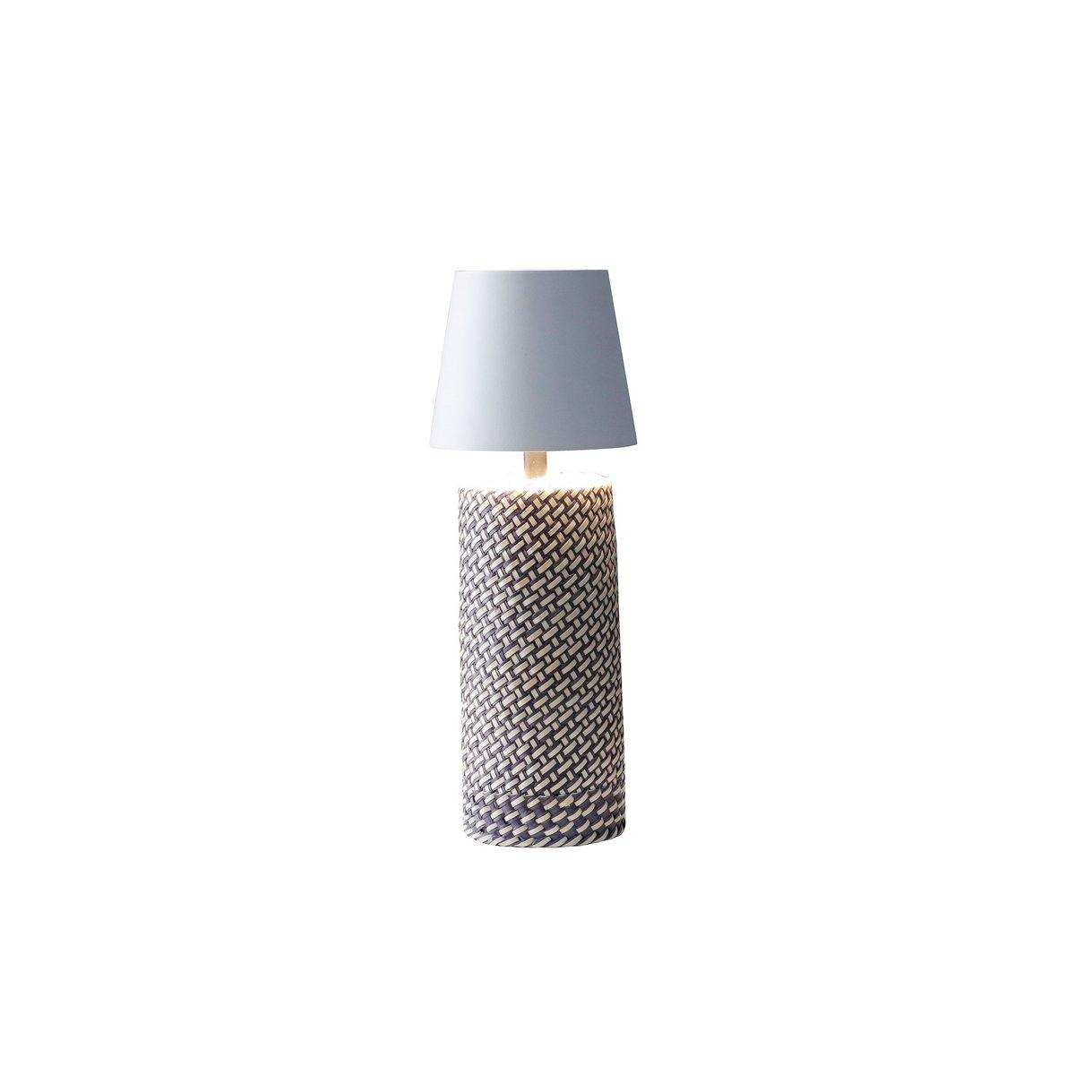 Tischleuchte Schwarz/Weiß 29 cm mit LED-Akku - HomeDesign Knaus