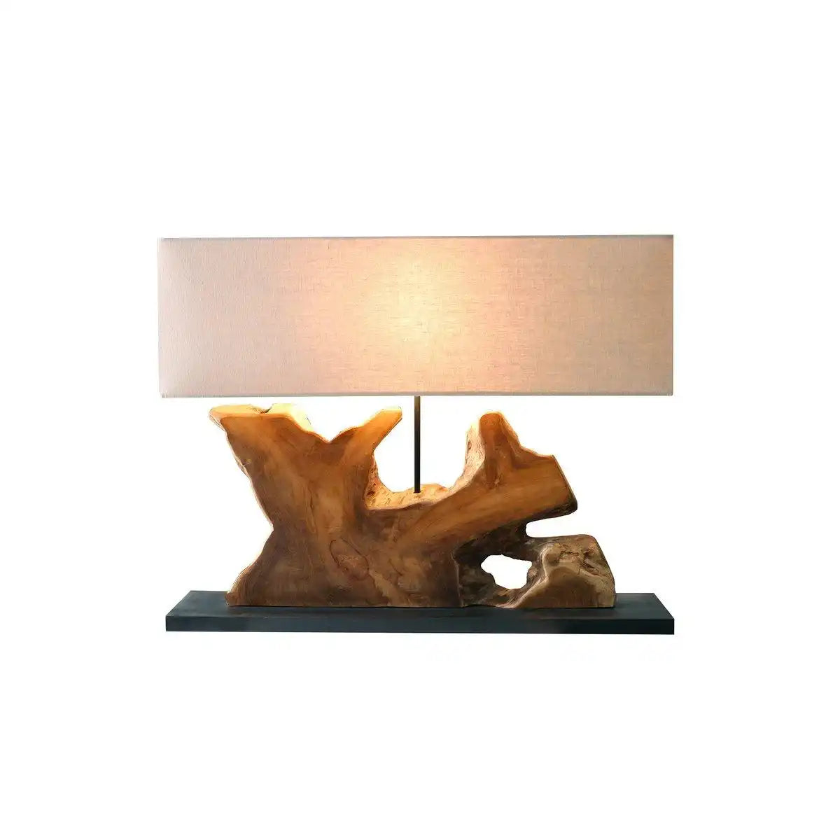 Tischleuchte Treibholz/Leinen Natur 59 cm - HomeDesign Knaus