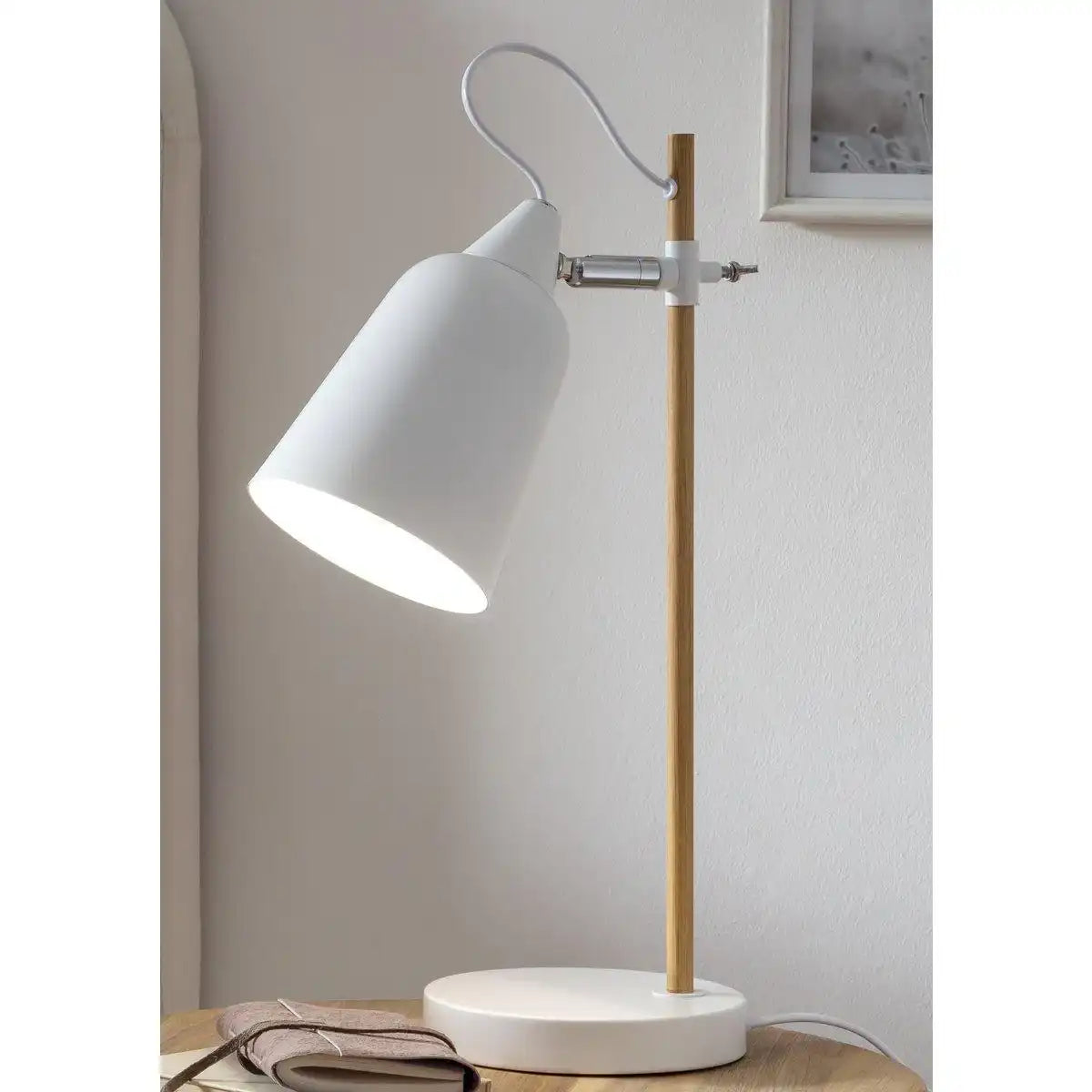 Tischleuchte Weiß/Natur - HomeDesign Knaus