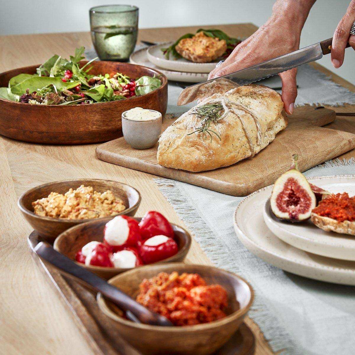 Tomar Schüsseln und Tablett – 200 ml – 100 % FSC-Mangoholz – Dunkelbraun - HomeDesign Knaus