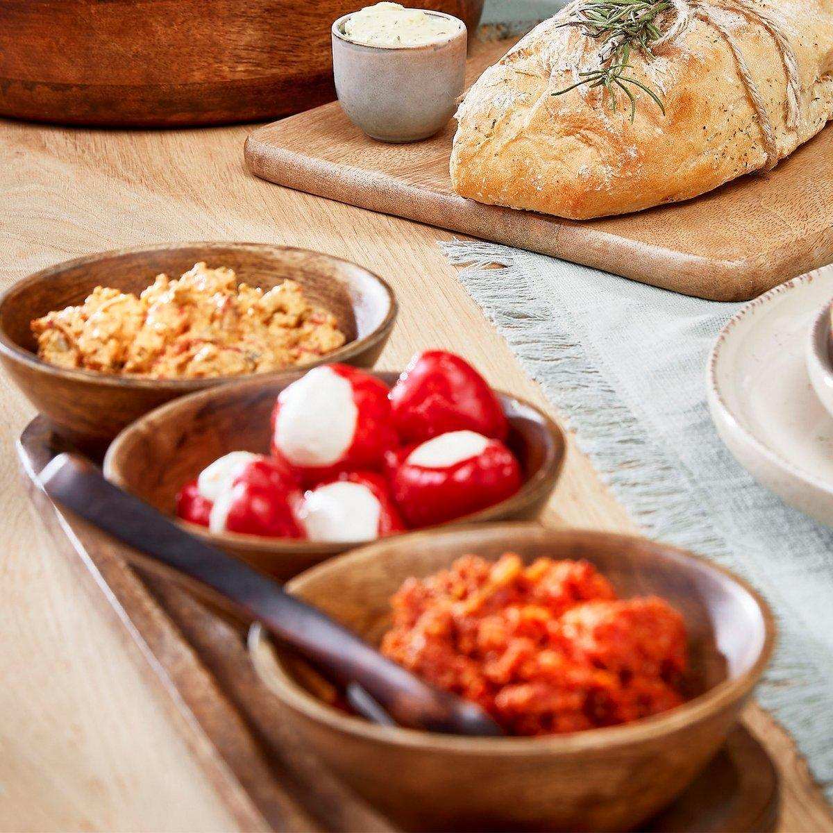 Tomar Schüsseln und Tablett – 200 ml – 100 % FSC-Mangoholz – Dunkelbraun - HomeDesign Knaus