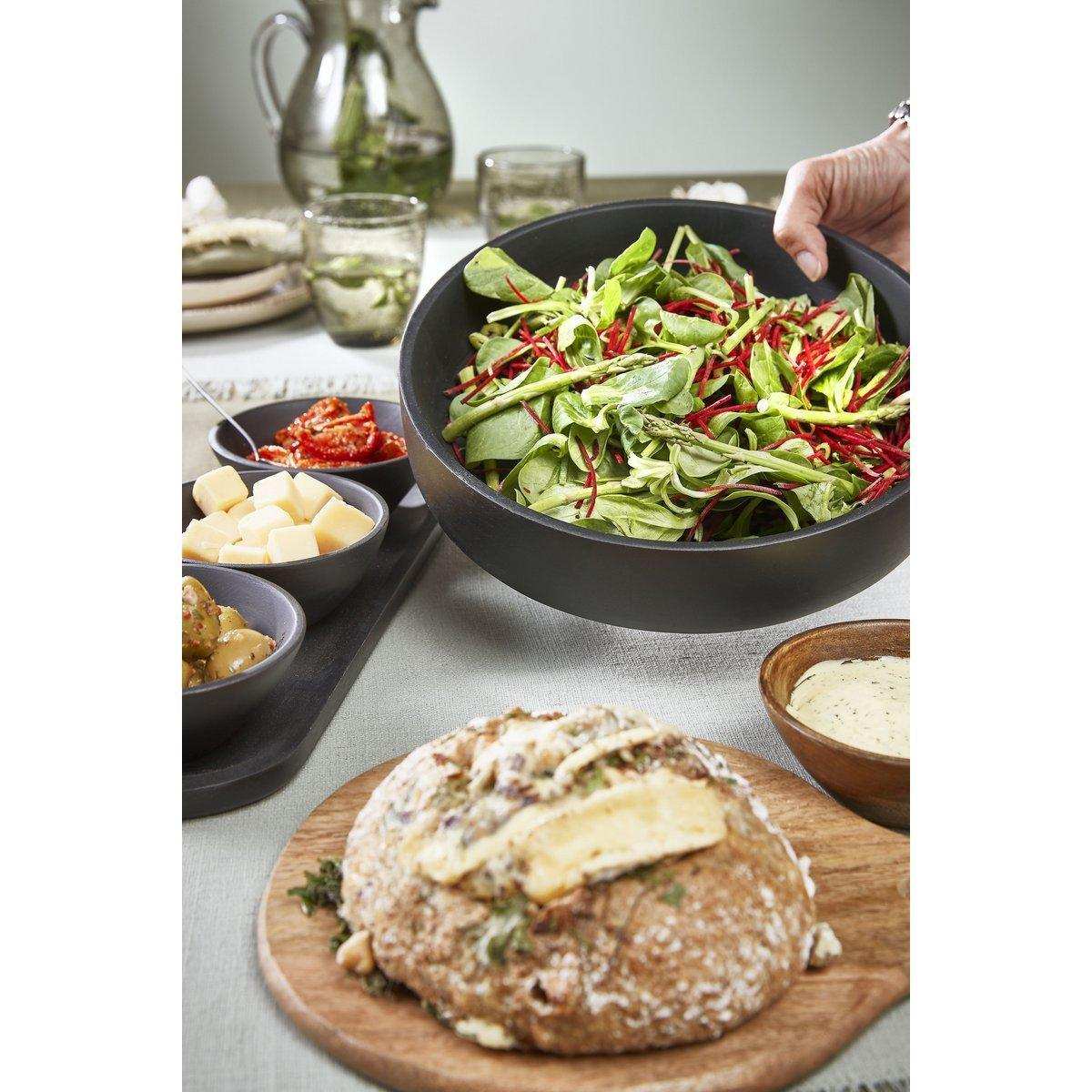 Tomar Schüsseln und Tablett – 200 ml – 100 % FSC Mangoholz – Schwarz - HomeDesign Knaus