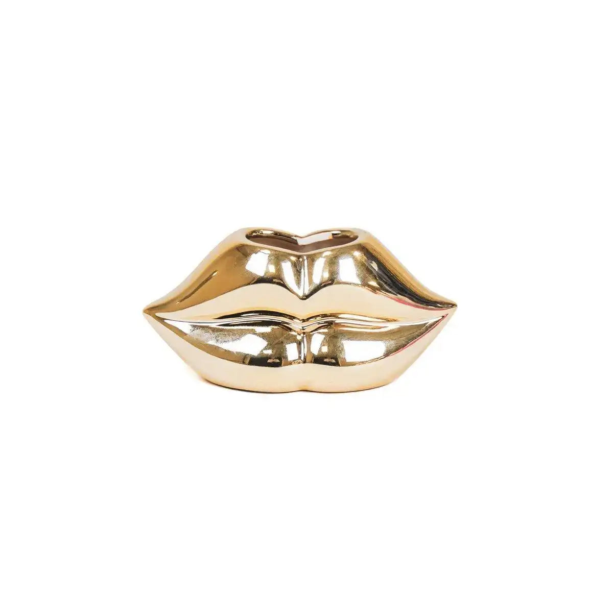 Topf - Lippe - Keramik - Gold - 15,5x6,5x7,5cm - HomeDesign Knaus