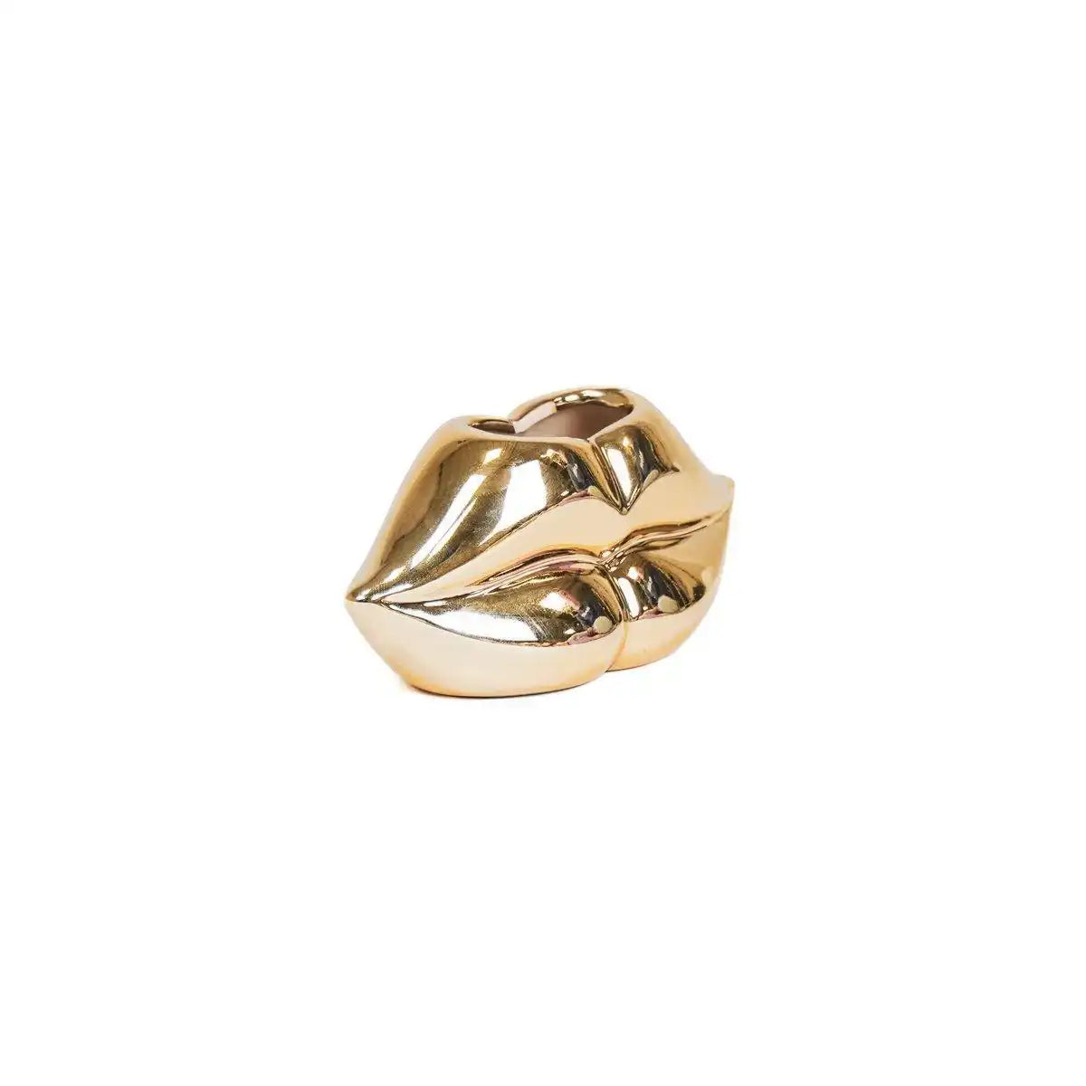 Topf - Lippe - Keramik - Gold - 15,5x6,5x7,5cm - HomeDesign Knaus