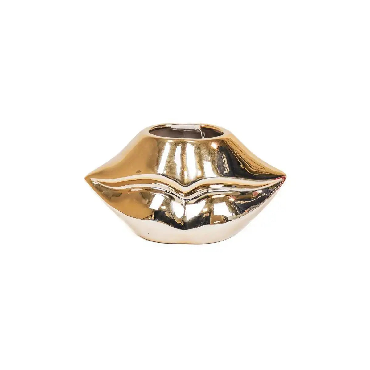 Topf - Lippe - Keramik - Gold - 21x19x11cm - HomeDesign Knaus