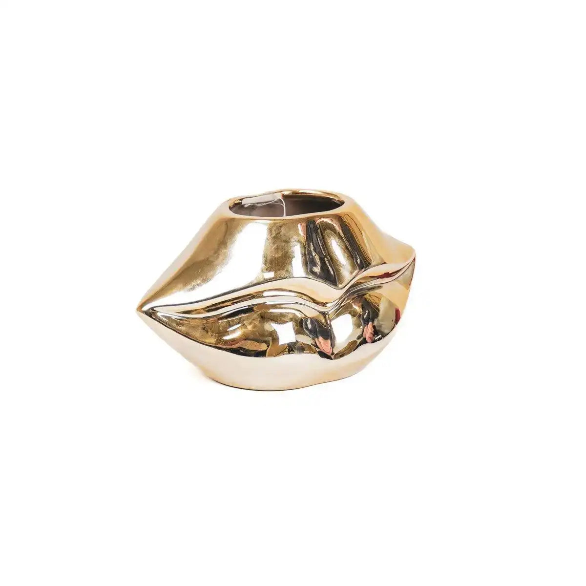 Topf - Lippe - Keramik - Gold - 21x19x11cm - HomeDesign Knaus