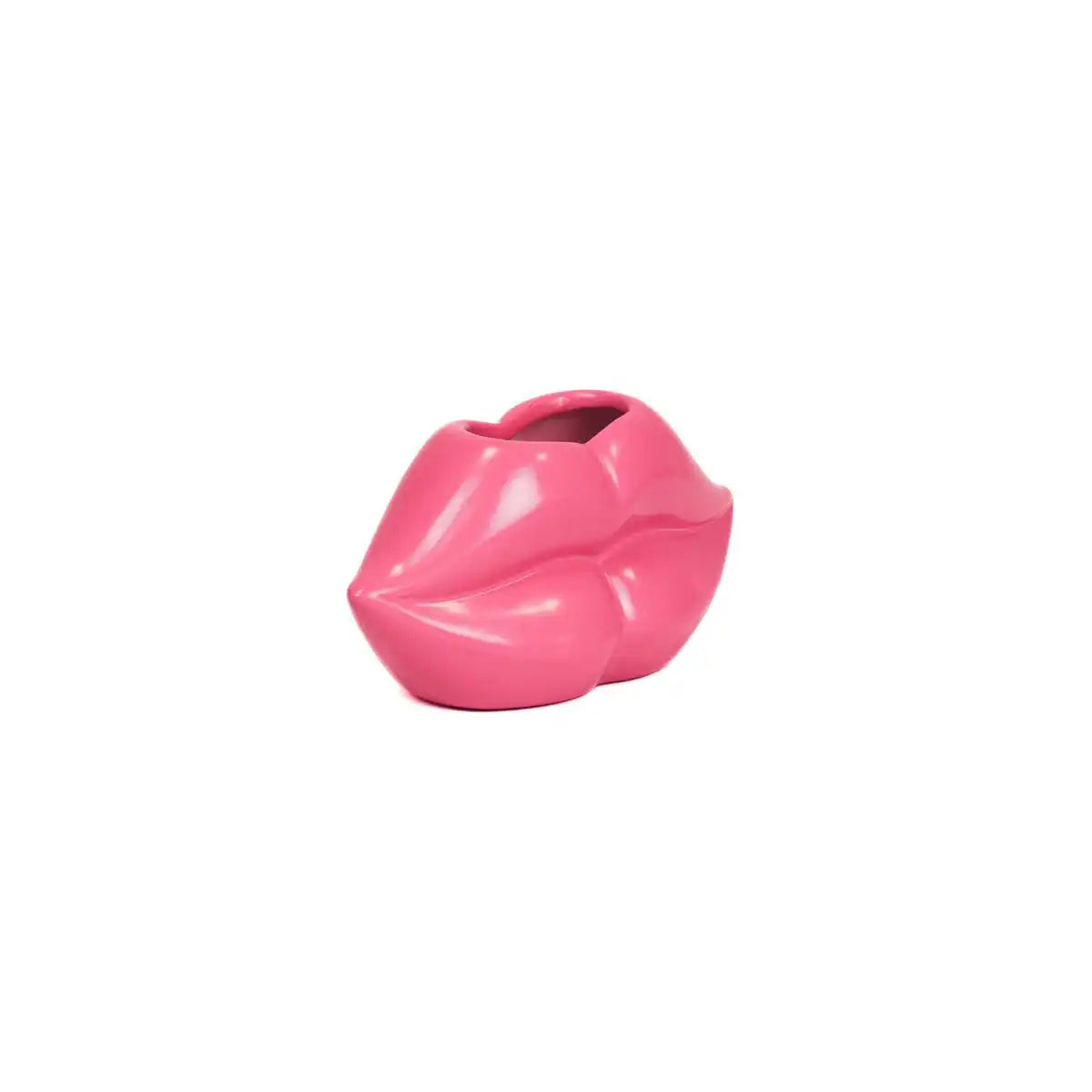 Topf - Lippe - Keramik - Neonrosa - 15,5x6,5x7,5cm - HomeDesign Knaus