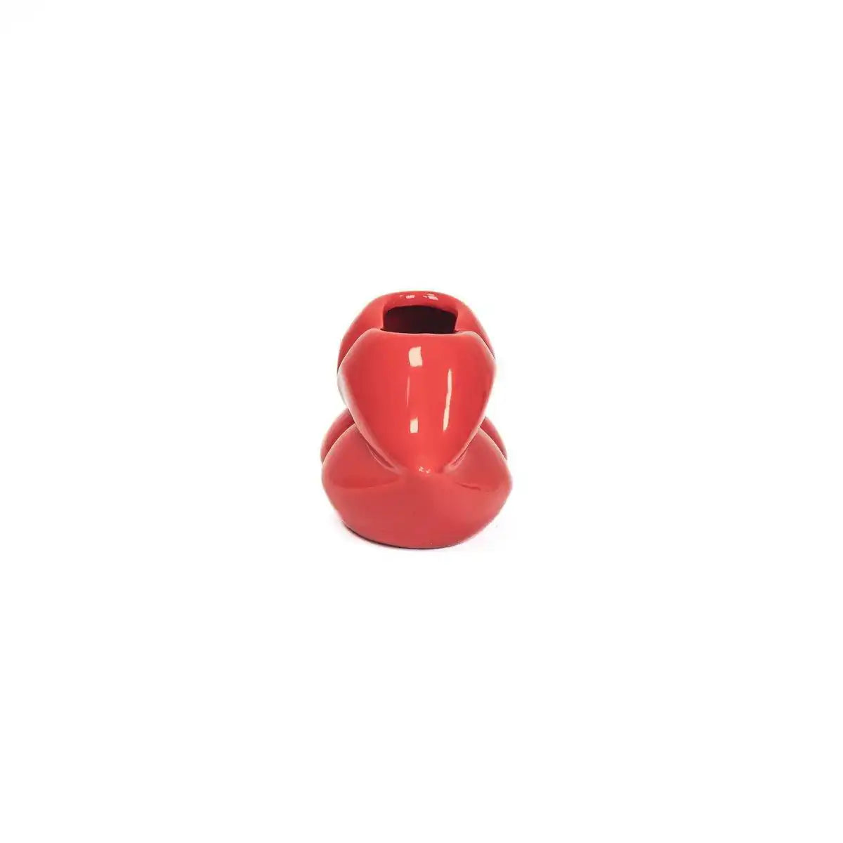 Topf - Lippe - Keramik - Rot - 15,5x6,5x7,5cm - HomeDesign Knaus