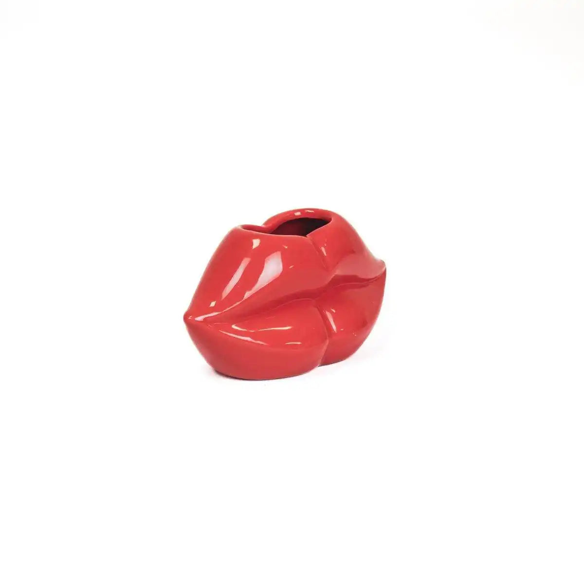 Topf - Lippe - Keramik - Rot - 15,5x6,5x7,5cm - HomeDesign Knaus