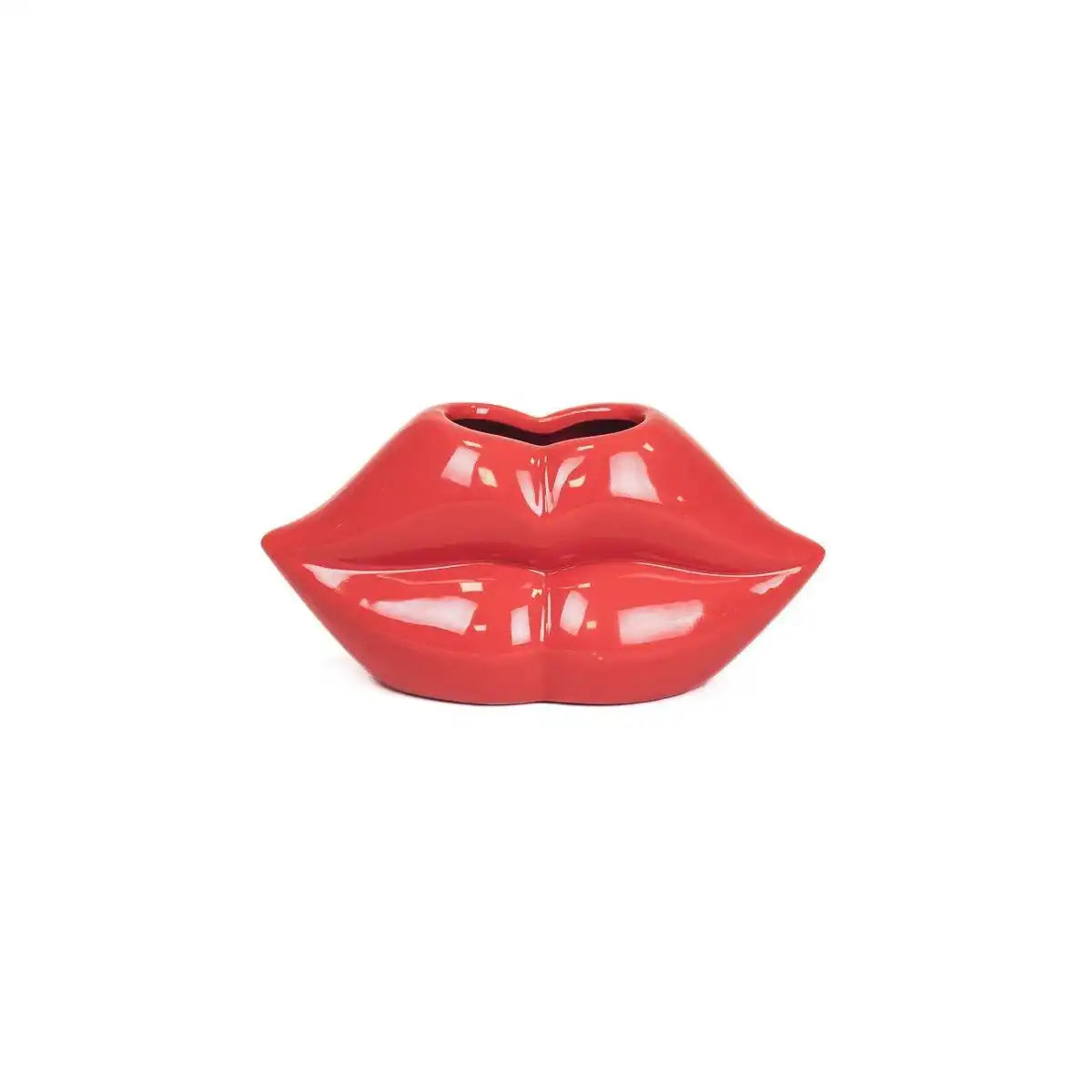 Topf - Lippe - Keramik - Rot - 15,5x6,5x7,5cm - HomeDesign Knaus