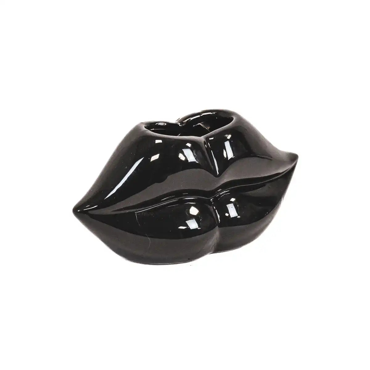 Topf - Lippe - Keramik - Schwarz - 15,5x6,5x7,5cm - HomeDesign Knaus