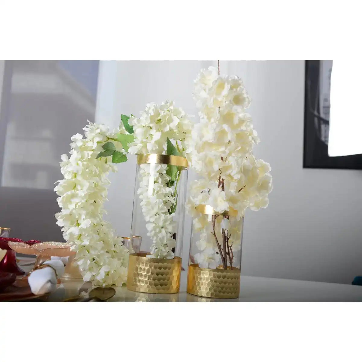 Transparente Vase und Dore H30CM - HomeDesign Knaus