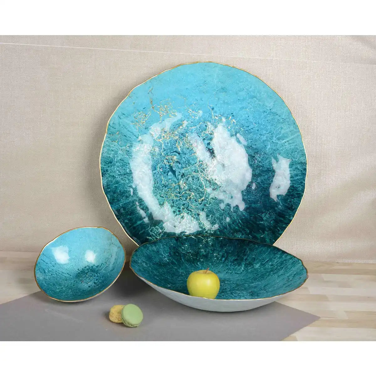 Türkisschale mit Dorekante 20 cm - HomeDesign Knaus