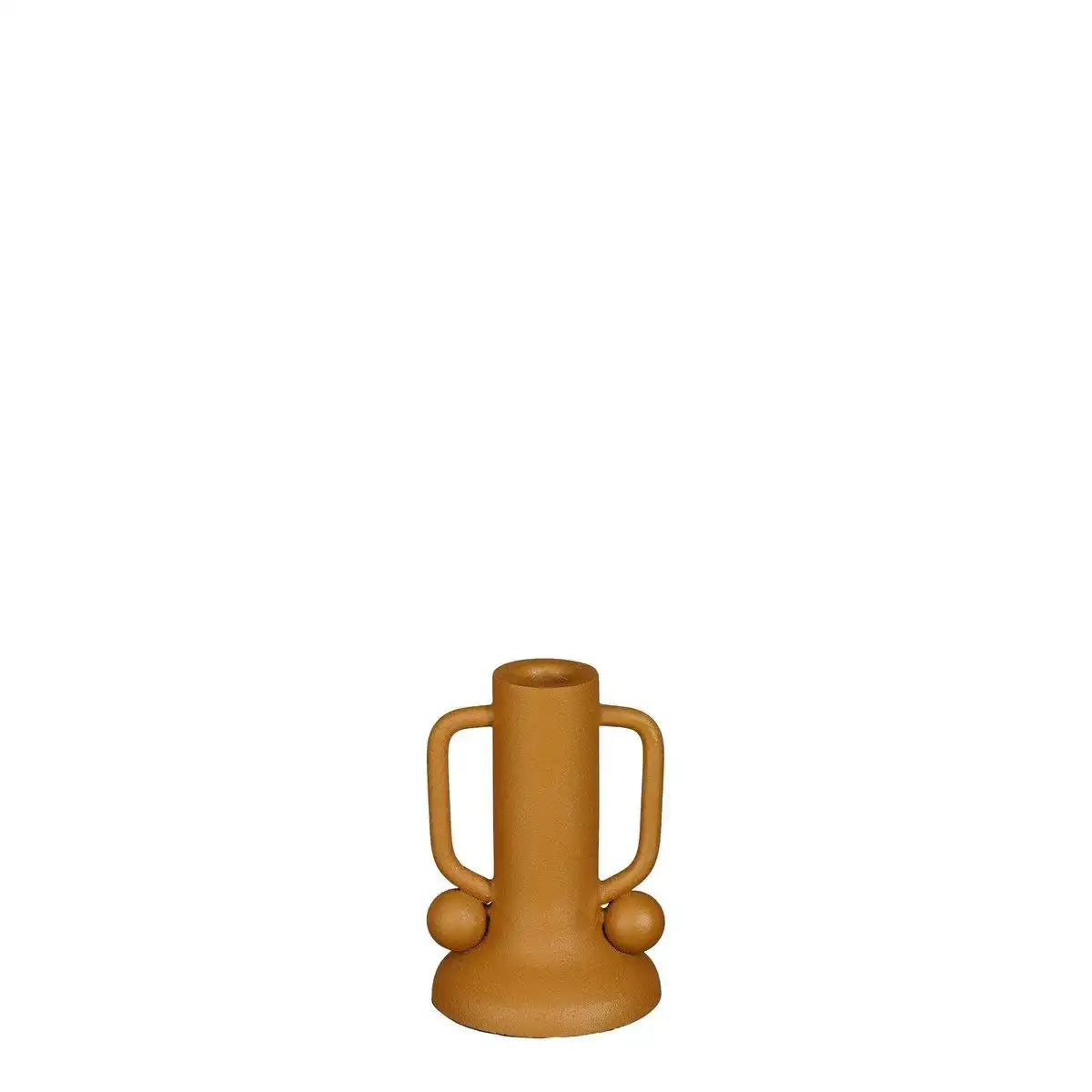 Ula Kerzenständer - H12 x Ø8 cm - Metall - Hellbraun - HomeDesign Knaus