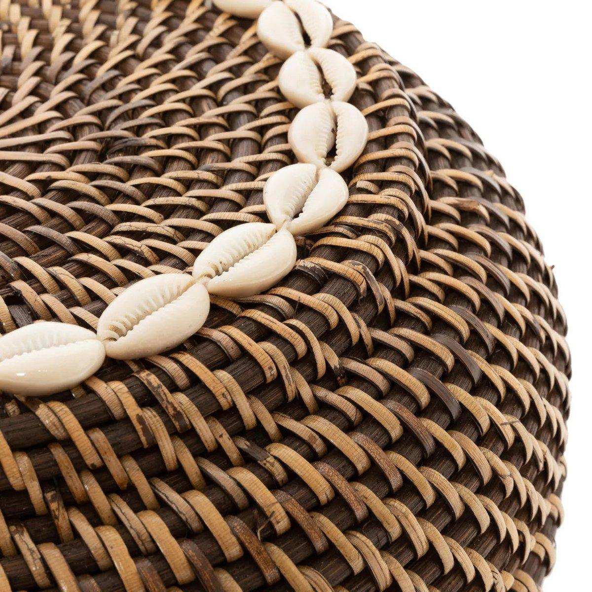 Unikatn Rattan koloniale Peek-a-Boo-Korb Aufbewahrungbox 23 cm - HomeDesign Knaus