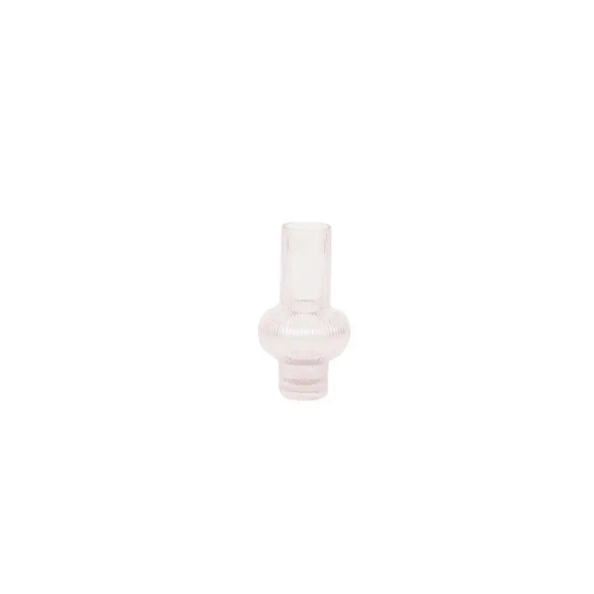 Vase - Art Deco - Ribble - Glas - Rosa - 13,5x25cm - HomeDesign Knaus