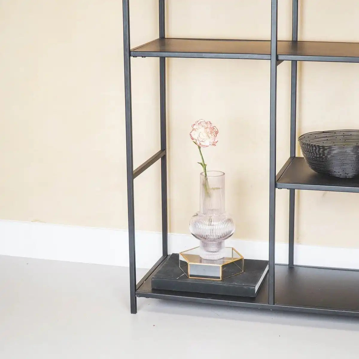 Vase - Art Deco - Ribble - Glas - Rosa - 13,5x25cm - HomeDesign Knaus