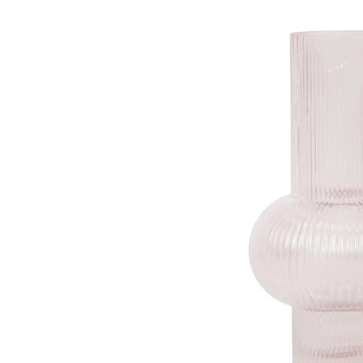 Vase - Art Deco - Ribble - Glas - Rosa - 13,5x25cm - HomeDesign Knaus