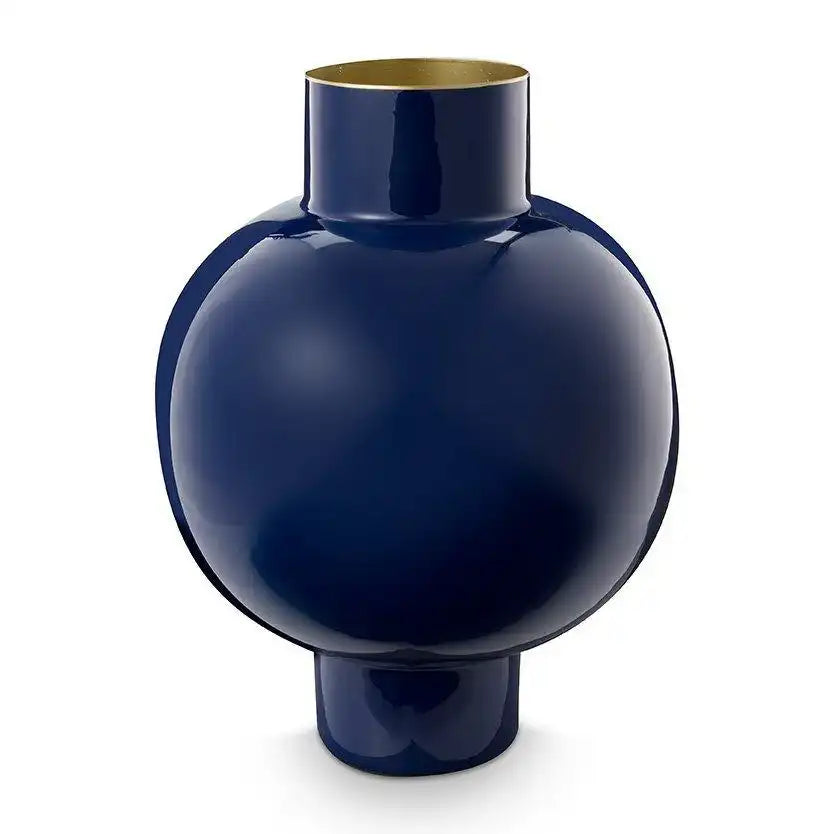 Vase aus Metall, groß, Königsblau, 31,5 x 42 cm - HomeDesign Knaus