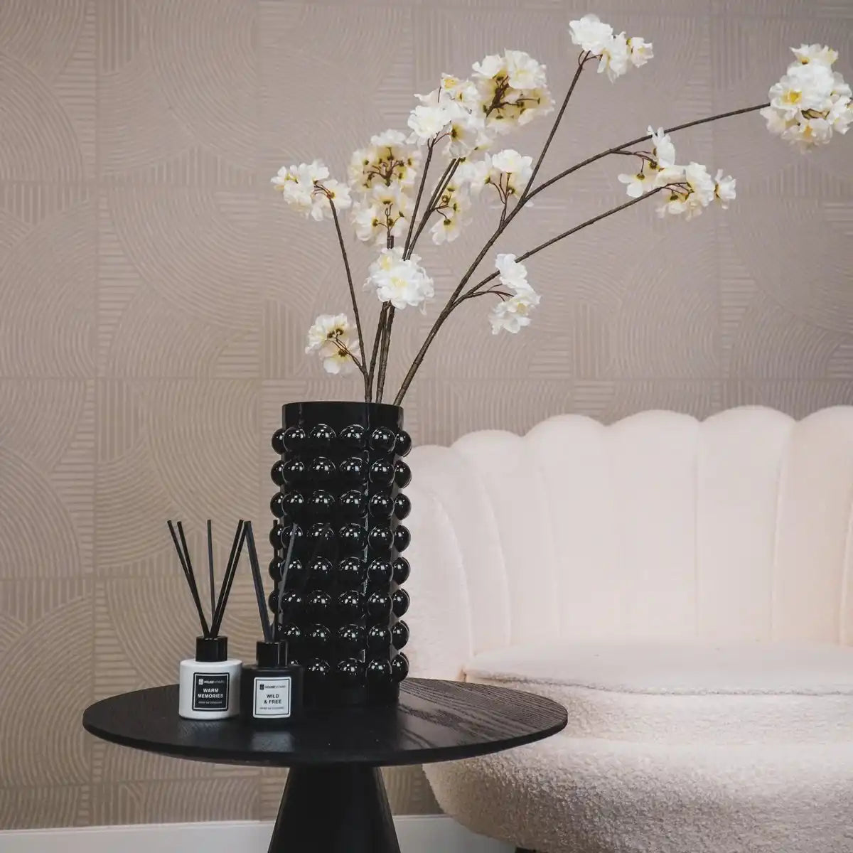 Vase - Bubbles - Glas - Schwarz - 13x26,5cm - HomeDesign Knaus