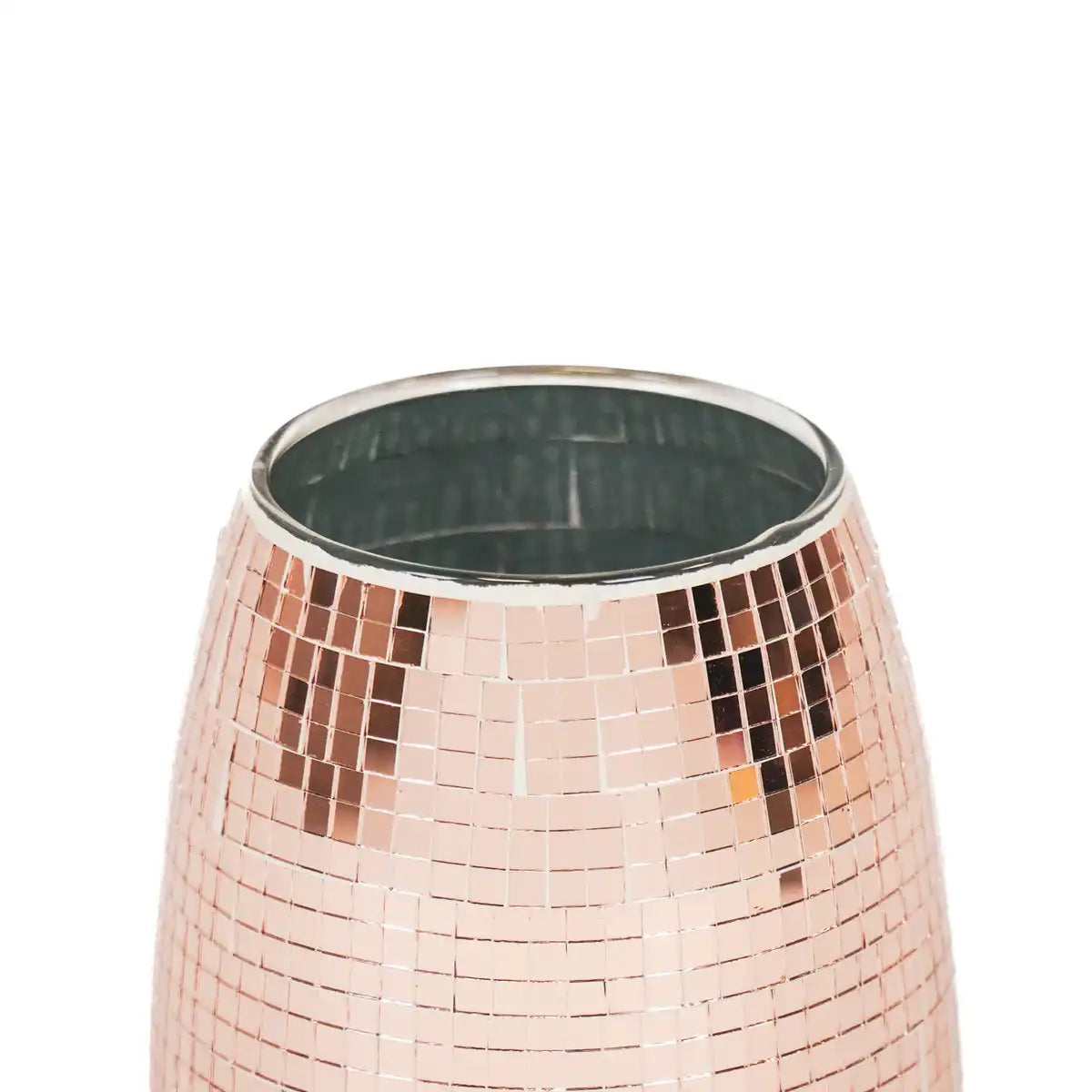 Vase - Disco - Glas - Roségold - 12x12x15cm - HomeDesign Knaus