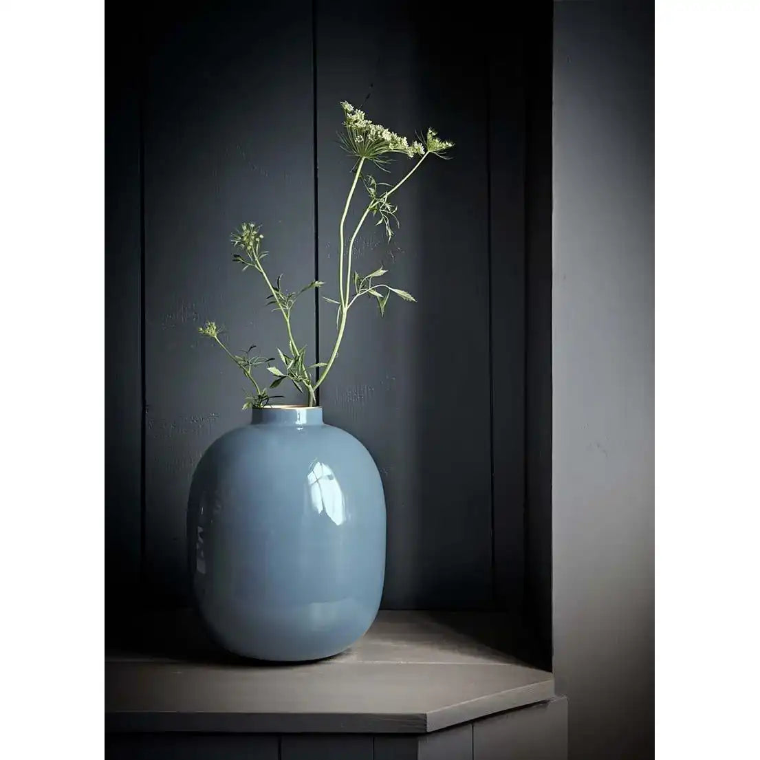 Vase Metall Blau 32cm - HomeDesign Knaus