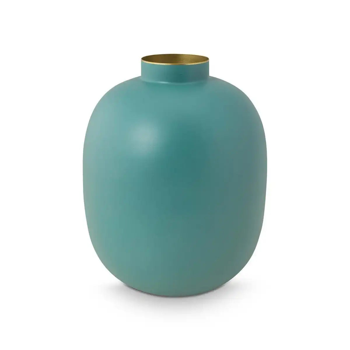 Vase Metall Matt Hellblau 32cm - HomeDesign Knaus