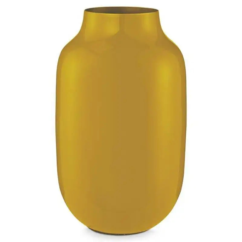 Vase Metall Oval Gelb 30cm - HomeDesign Knaus