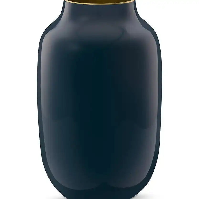 Vase Metall Oval Mittelblau 30cm - HomeDesign Knaus