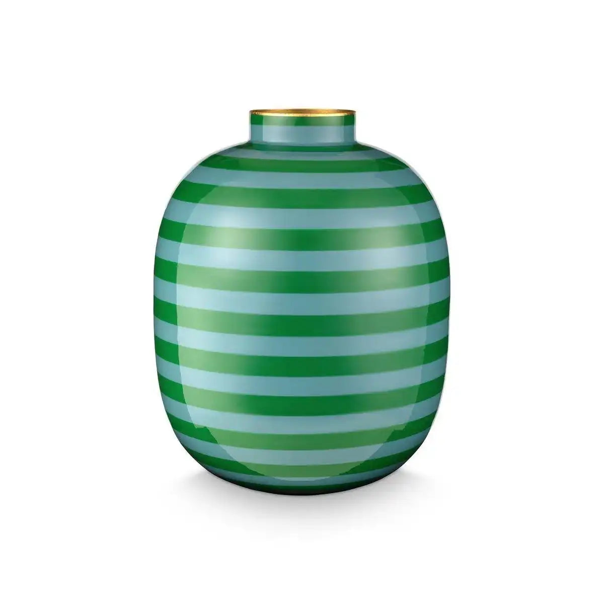 Vase Metallstreifen Grün 32cm - HomeDesign Knaus